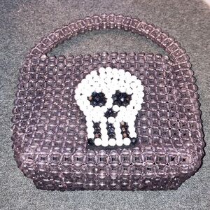 Halloween beaded skull bag
